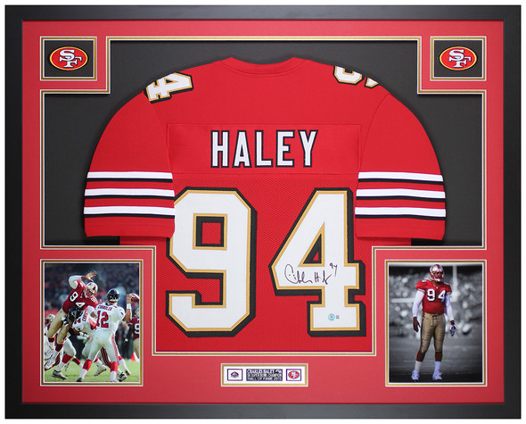 Charles Haley Autographed & Framed Red San Francisco Jersey Auto Beckett COA