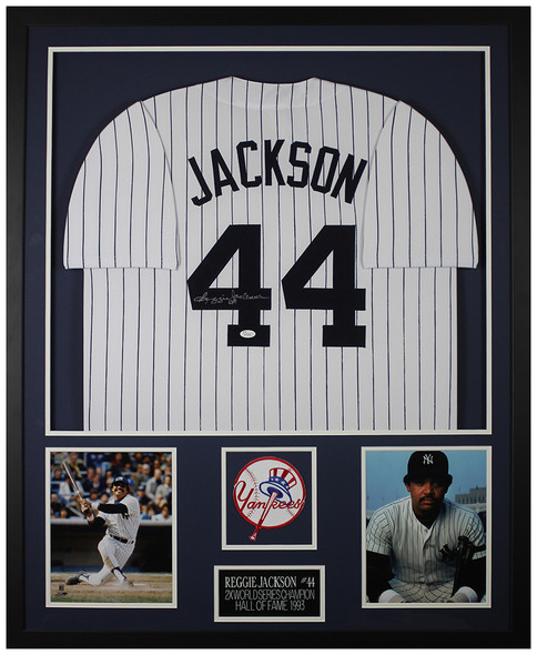 Dave Winfield Autographed and Framed White Pinstriped Yankees Jersey