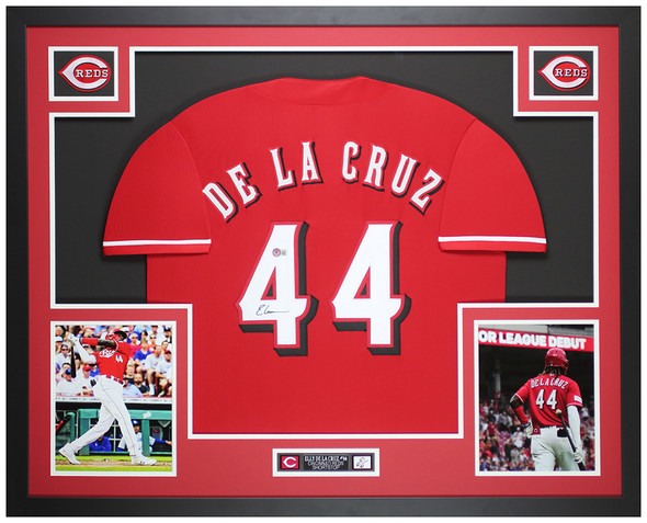 Elly De La Cruz Autographed & Framed Red Cincinnati Jersey Auto Beckett COA