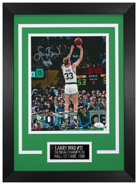 Larry Bird Autographed & Framed 8x10 Boston Photo Beckett Cert