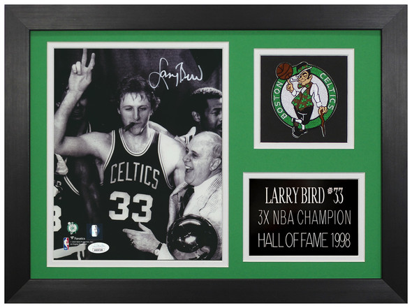 Larry Bird Autographed & Framed 8x10 Boston Photo Beckett D-8A
