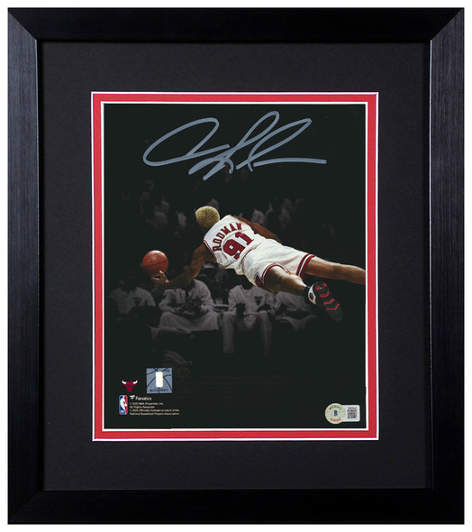 Dennis Rodman Autographed & Framed 8x10 Chicago Photo Beckett COA Dennis Rodman Autographed & Framed 8x10 Chicago Photo Beckett COA