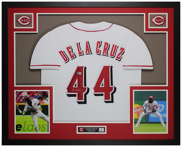 Elly De La Cruz Autographed & Framed White Cincinnati Jersey Auto Beckett COA