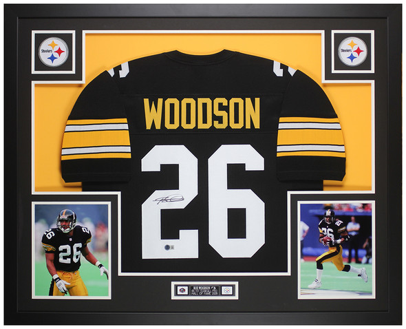 Rod Woodson Autographed & Framed Black Pittsburgh Jersey Auto Beckett Certified
