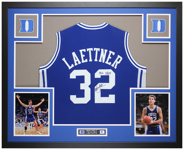 Christian Laettner Autographed & Framed Blue Duke Jersey Auto JSA Certified Christian Laettner Autographed & Framed Blue Duke Jersey Auto JSA Certified
