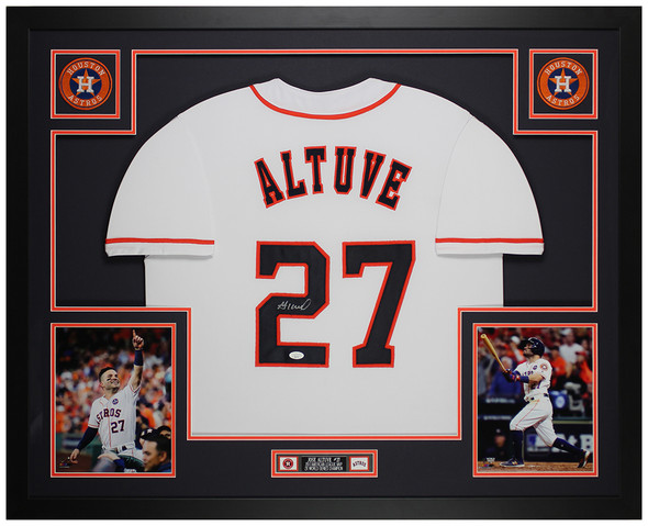 Jose Altuve Autographed & Framed White Houston Jersey Auto JSA Certified