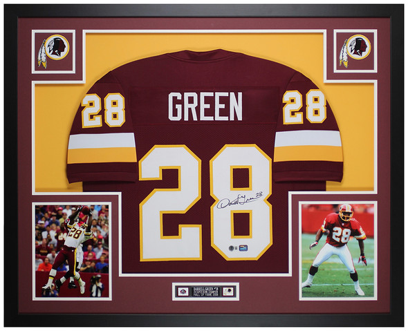 Darrell Green Autographed & Framed Maroon Washington Jersey Auto Beckett Certified