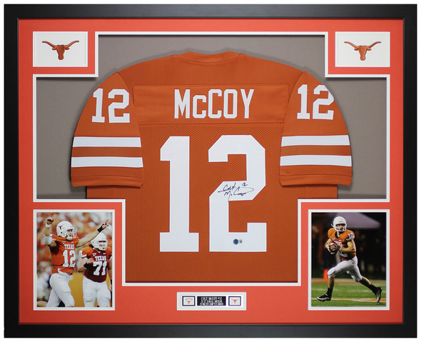 Colt McCoy Autographed & Framed Orange Texas Jersey Auto Beckett Certified Colt McCoy Autographed & Framed Orange Texas Jersey Auto Beckett Certified