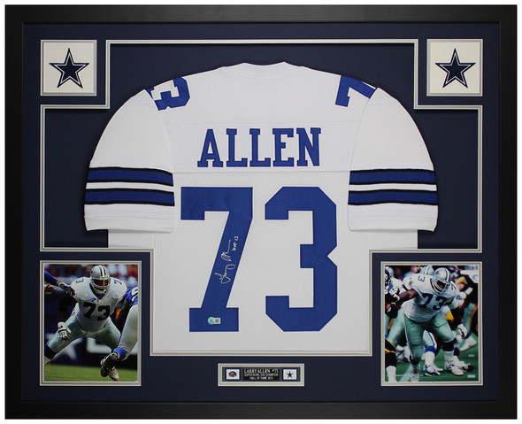 Larry Allen Autographed & Framed White Dallas Jersey Auto Beckett Certified Larry Allen Autographed & Framed White Dallas Jersey Auto Beckett Certified