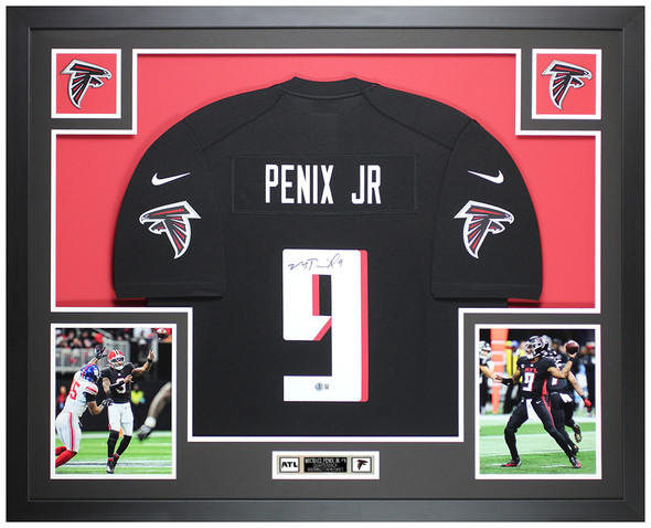 Michael Penix Jr Autographed & Framed Black Atlanta Jersey Auto Beckett Certified Michael Penix Jr Autographed & Framed Black Atlanta Jersey Auto Beckett Certified