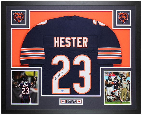 Devin Hester Autographed & Framed Blue Chicago Jersey Auto Beckett Certified Devin Hester Autographed & Framed Blue Chicago Jersey Auto Beckett Certified