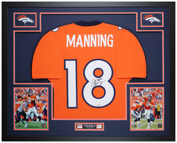 Peyton Manning Autographed & Framed Orange Denver Jersey Auto Fanatics Certified