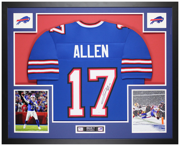 Josh Allen Autographed & Framed Blue Buffalo Jersey Auto JSA Certified