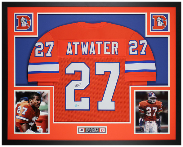 Steve Atwater Autographed & Framed Orange Denver Jersey Auto Beckett Certified
