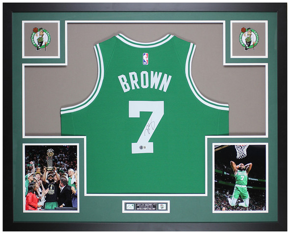 Jaylen Brown Autographed & Framed Green Boston Jersey Auto Beckett Certified