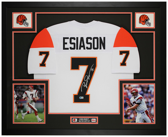 Boomer Esiason Autographed & Framed White Cincinnati Jersey Auto Beckett Certified