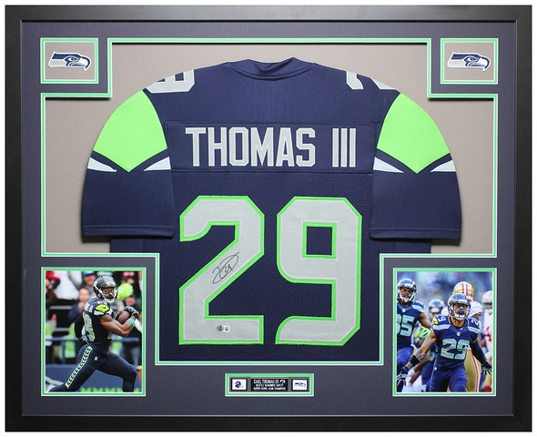 Earl Thomas III Autographed & Framed Blue Seattle Jersey Auto Beckett Certified