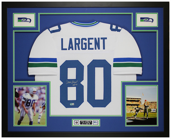 Steve Largent Autographed & Framed White Seattle Jersey Auto Beckett Certified