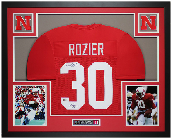 Mike Rozier Autographed & Framed Red Nebraska Jersey Auto Beckett Certified