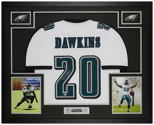 Brian Dawkins Autographed & Framed White Philadelphia Jersey Auto Beckett Certified