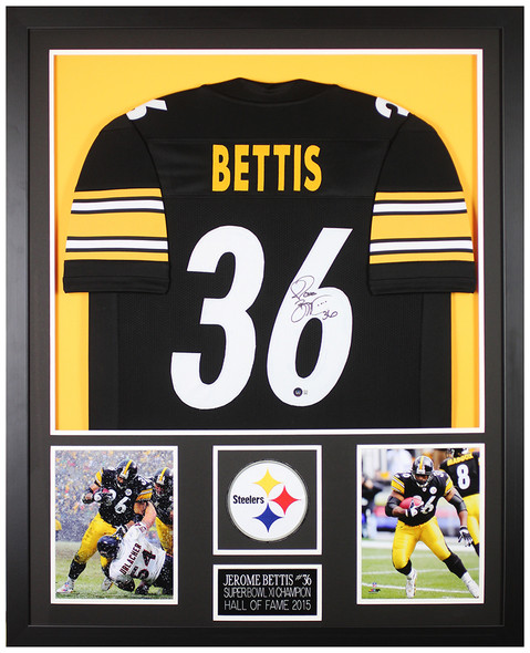 Jerome Bettis Autographed & Framed Black Pittsburgh Jersey Auto Beckett Certified