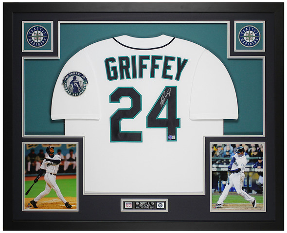 Ken Griffey Jr Autographed & Framed White Seattle Jersey Auto Beckett Certified
