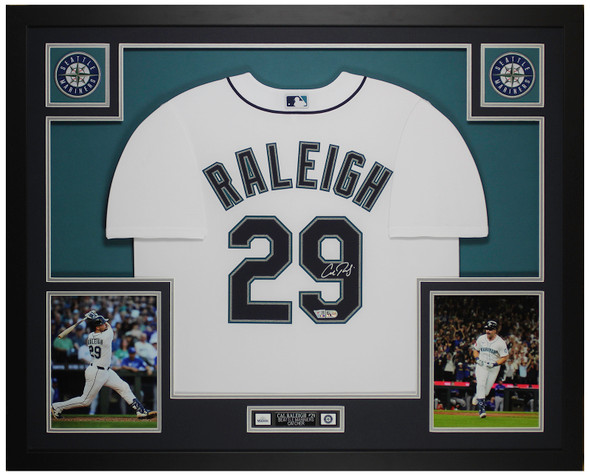Cal Raleigh Autographed & Framed White Seattle Jersey Auto Fanatics Certified