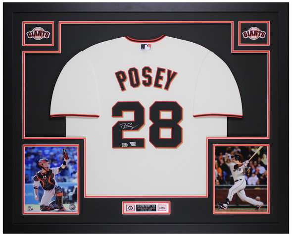 Buster Posey Autographed & Framed Cream San Francisco Jersey Auto Fanatics Certified