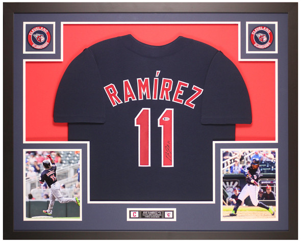 Jose Ramirez Autographed & Framed Blue Cleveland Jersey Auto Beckett Certified