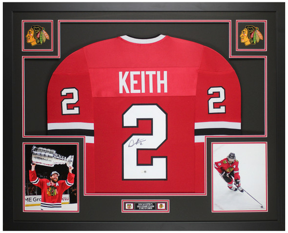 Duncan Keith Autographed & Framed Red Chicago Jersey Auto JSA Certified