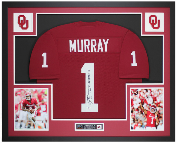 Kyler Murray Autographed & Framed Maroon Oklahoma Jersey Auto Beckett Certified