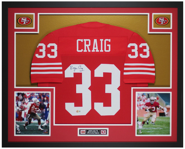 Roger Craig Autographed & Framed Red San Francisco Jersey Auto Beckett Certified