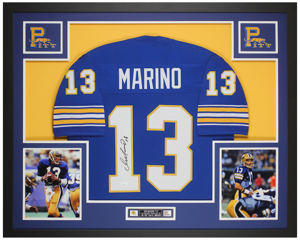 Dan Marino Autographed & Framed Blue Pittsburgh Jersey Auto JSA Certified