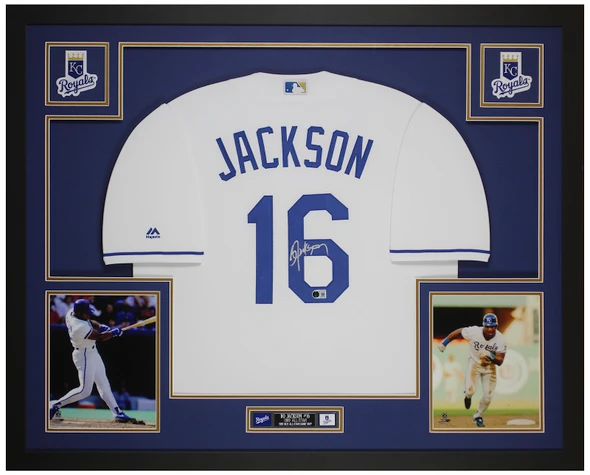 Bo Jackson Autographed & Framed White Kansas City Jersey Auto Beckett Certified