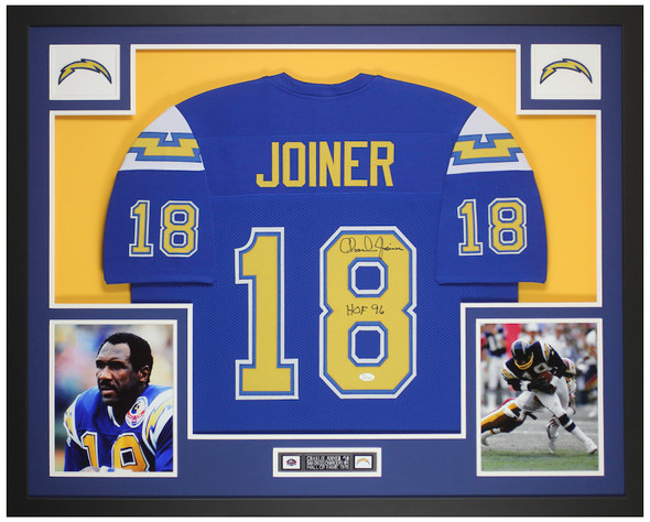 Charlie Joiner Autographed & Framed Blue San Diego Jersey Auto JSA Certified