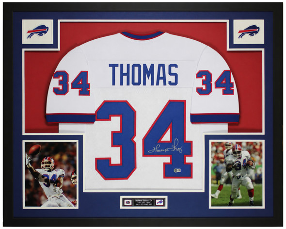Thurman Thomas Autographed & Framed White Buffalo Jersey Auto Beckett Certified
