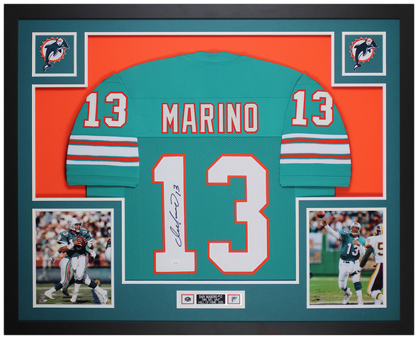 Dan Marino Autographed and Framed Teal Dolphins Jersey