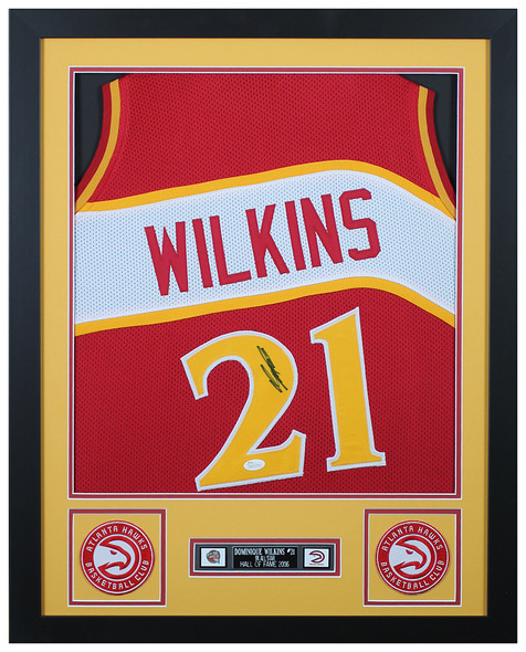 Dominique Wilkins Autographed and Framed Atlanta Hawks Jersey