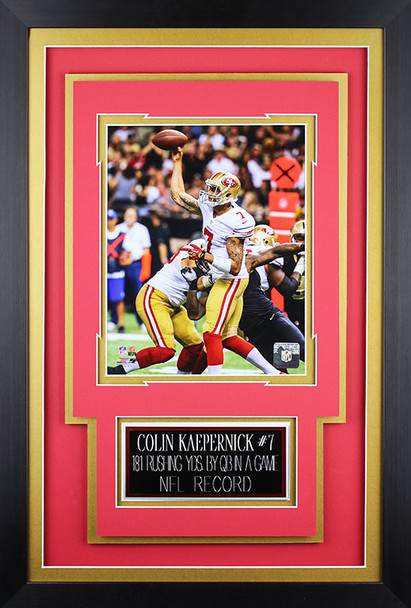 Colin Kaepernick Framed 8x10 San Francisco 49ers Photo with Nameplate (CK-P8C)