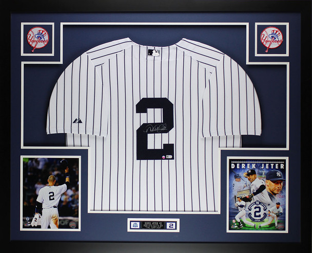 Derek Jeter Autographed and Framed New York Yankees Jersey