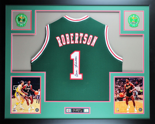 Oscar Robertson Autographed and Framed Milwaukee Bucks Jersey