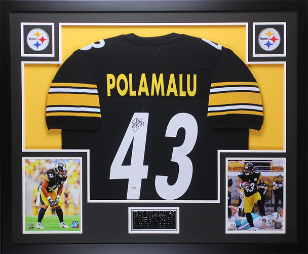 Troy Polamalu Autographed and Framed Pittsburgh Steelers Jersey