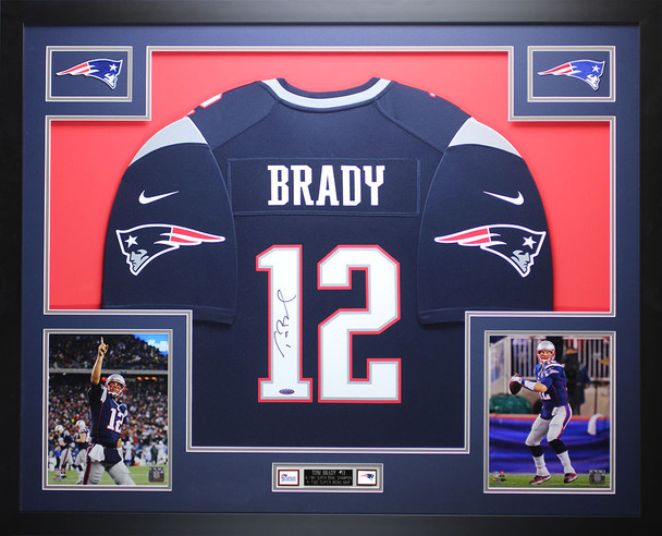 Tom Brady Autographed and Framed New England Patriots Jersey