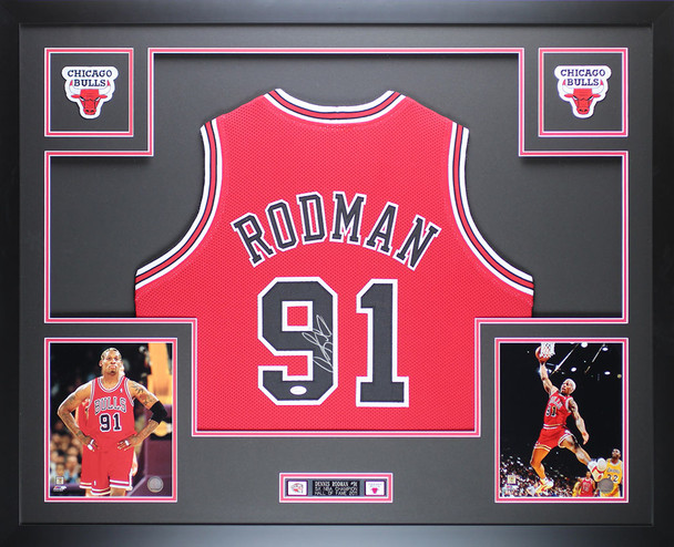 Dennis Rodman Autographed and Framed Chicago Bulls Jersey