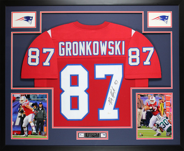 Rob Gronkowski Autographed and Framed New England Patriots Jersey