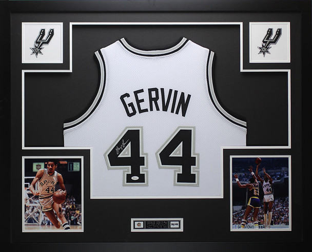 George Gervin Autographed and Framed San Antonio Spurs Jersey