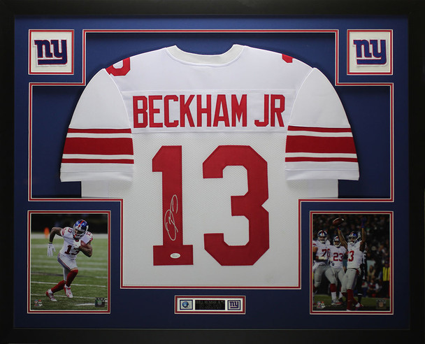 Odell Beckham Autographed and Framed New York Giants Jersey