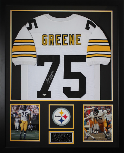 Joe Greene Autographed and Framed White Steelers Jersey