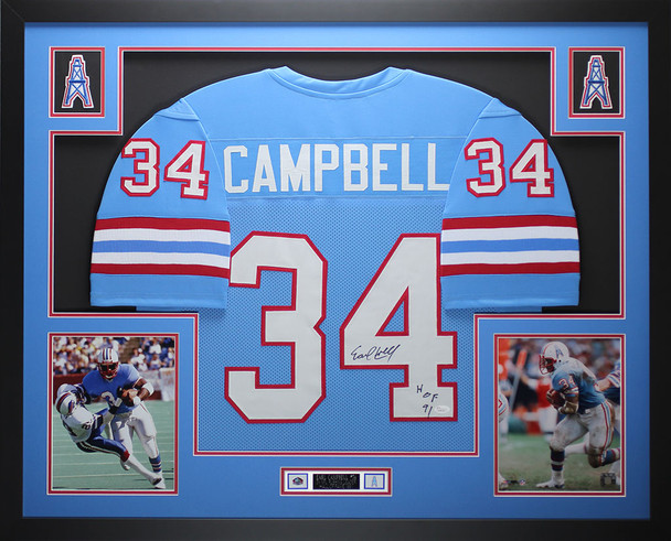 Earl Campbell Autographed and Framed Houston Oilers Jersey