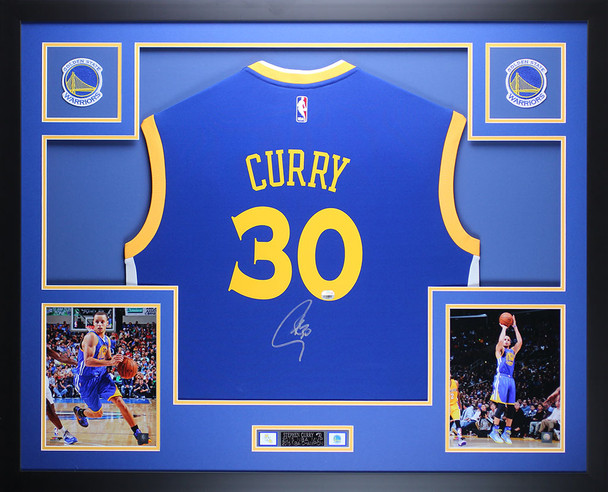 Steph Curry Autographed and Framed Golden State Warriors Jersey